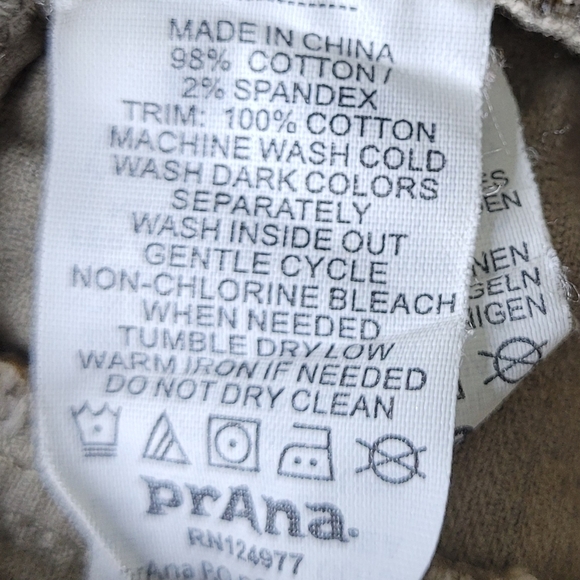 Prana Trinity Paisley Corduroy Pants 12 Low Rise Slim Stretch Earthy Boho Fall - Picture 8 of 9